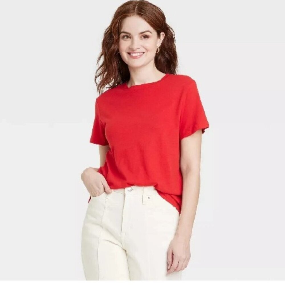 Christie & Jill Red Silk Women's Top Size S‎